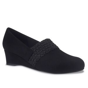 Impo Gilly Black Wedge Pump Women’s 9M Comfort Shoe Memory Foam Insole